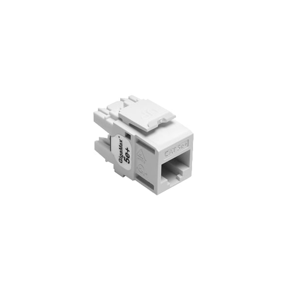 Leviton 1-Port Mod Jack 110 8W8P Utp, T568A/B Cat5E Quickport, Gigamax White 5G110-RW5 - main
